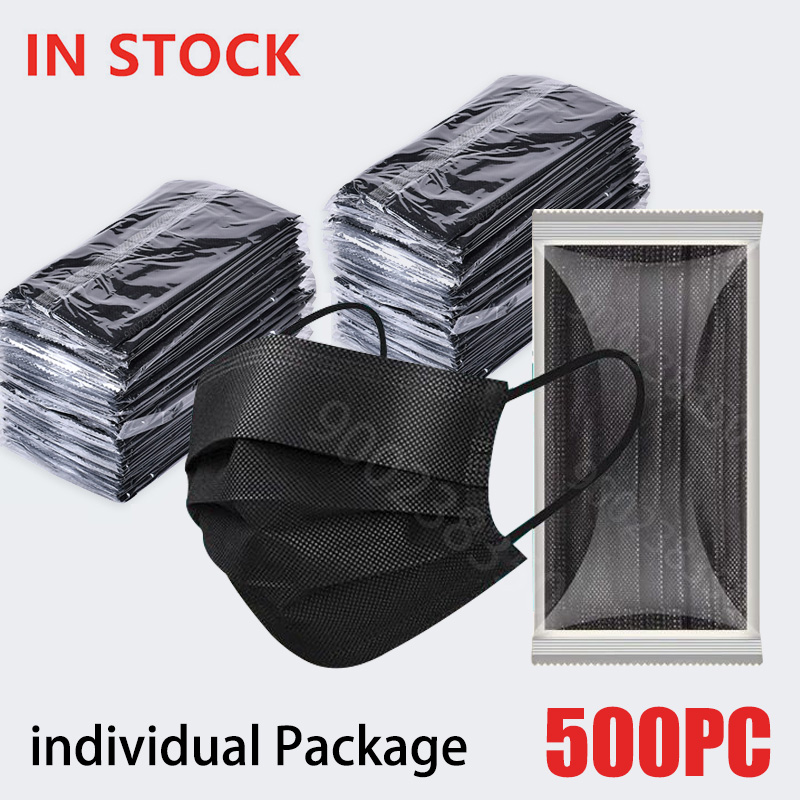 Disposable Surgical Mask - 50-500pcs Black Disposable Certified Surgical Mask